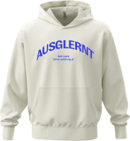 Hoodie "AUSGLERNT" weiß + Firmenlogo am...