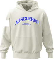 Hoodie "AUSGLERNT" weiß + Firmenlogo am...